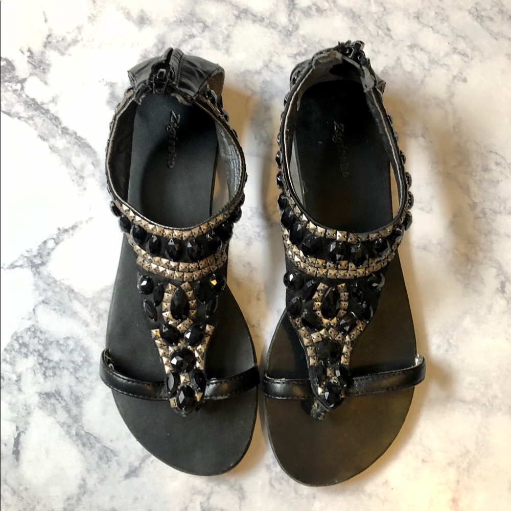 COPY - Studded black flat Sandels